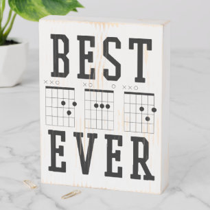Best Dad Ever Guitar Chords   Father's day Gift  Wooden Box Sign