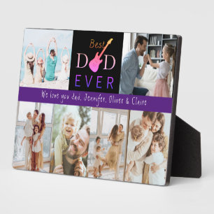 Best Dad Ever Guitar Custom Family Photo Collage Plaque