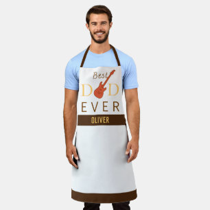 Best Dad Ever Guitar Custom Name Gift Father's Day Apron