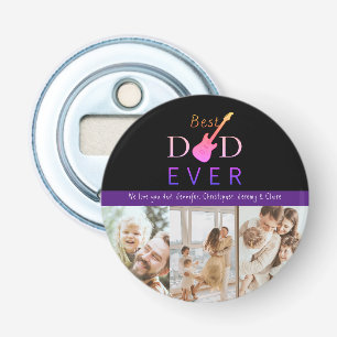 Best Dad Ever Guitar Custom Photo Collage Bottle Opener