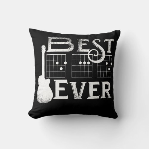 Best Dad Ever Guitarist Guitar Fathers Day  Throw Pillow