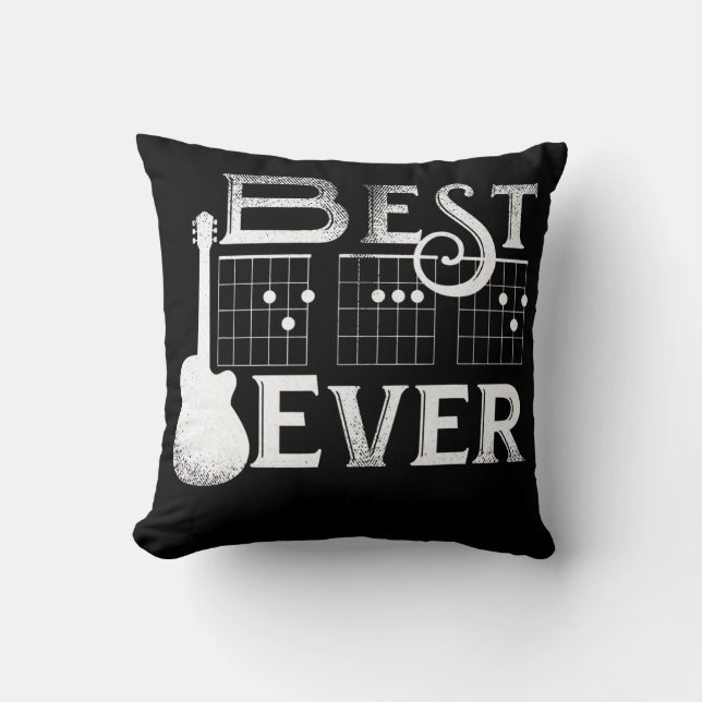 Best Dad Ever Guitarist Guitar Fathers Day  Throw Pillow (Front)