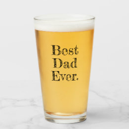 Best Dad Ever Hand Drawn Typography Glass