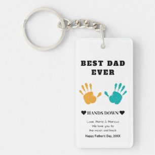 Best Dad Ever Hands Down Photo Father's Day Keychain