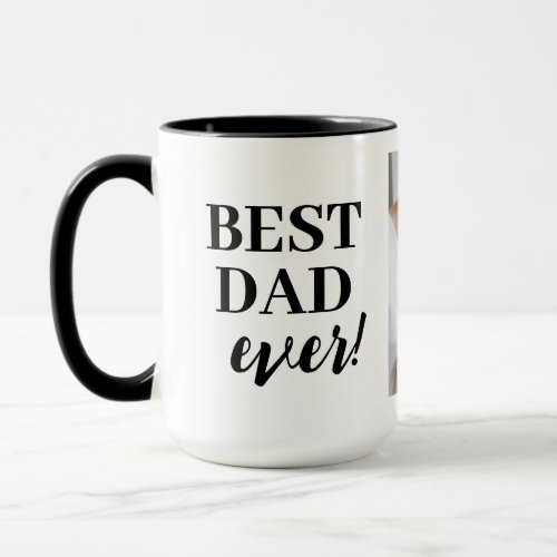 Best Dad Ever Happy 1st fathers day photo collage Mug