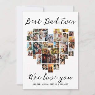 Best Dad Ever Happy Father Day Heart Photo Collage