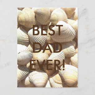 Best Dad Ever Happy Father´s Day Seashells Beach Postcard