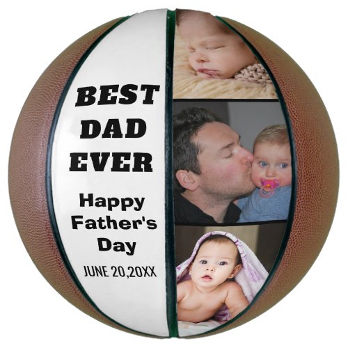Best Dad Ever Happy Fathers Day 3 Photo Collage Basketball
