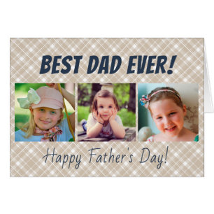 Best Dad Ever Happy Father's Day 3 Photos Cards