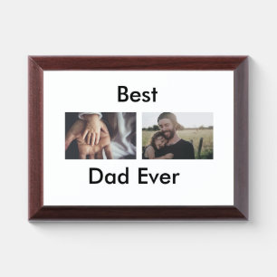 best dad ever happy father's day add your photo  award plaque