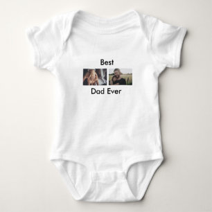 best dad ever happy father's day add your photo baby bodysuit