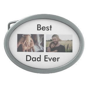 best dad ever happy father's day add your photo  belt buckle