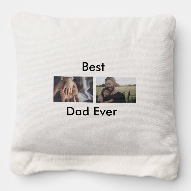 best dad ever happy father's day add your photo  cornhole bags (Front)