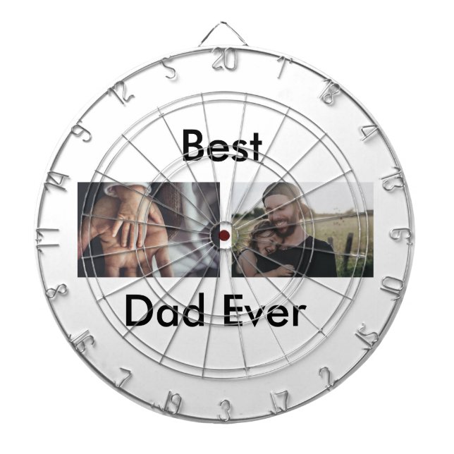 best dad ever happy father's day add your photo  dart board (Front)