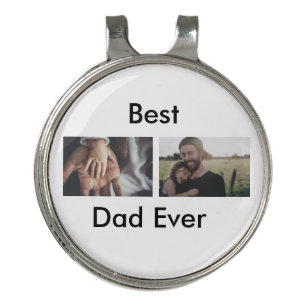 best dad ever happy father's day add your photo  golf hat clip