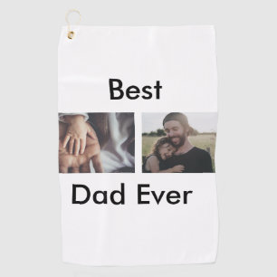 best dad ever happy father's day add your photo golf towel