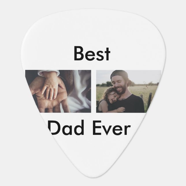best dad ever happy father's day add your photo  guitar pick (Front)