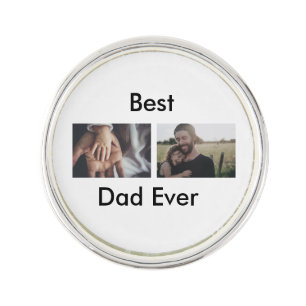 best dad ever happy father's day add your photo lapel pin