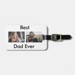 best dad ever happy father's day add your photo luggage tag