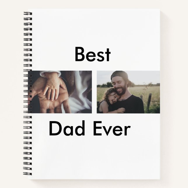 best dad ever happy father's day add your photo  notebook (Front)