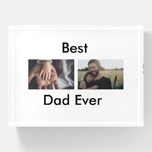 best dad ever happy father's day add your photo paperweight