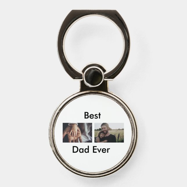 best dad ever happy father's day add your photo  phone ring stand (Front)