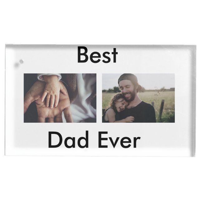 best dad ever happy father's day add your photo  place card holder (Front)