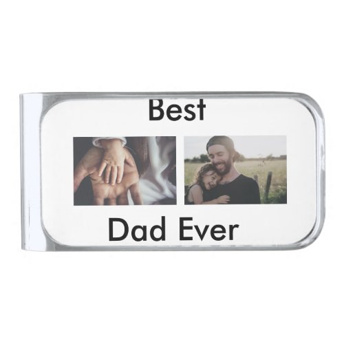 best dad ever happy fathers day add your photo  silver finish money clip