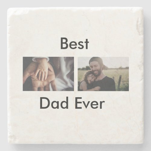best dad ever happy fathers day add your photo  stone coaster