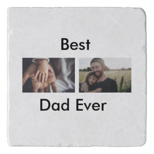 best dad ever happy father's day add your photo  trivet