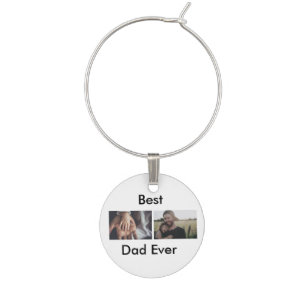 best dad ever happy father's day add your photo wine charm