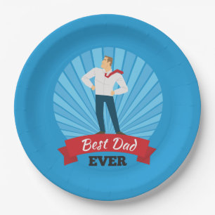 Best Dad Ever Happy Father's Day Paper Plate