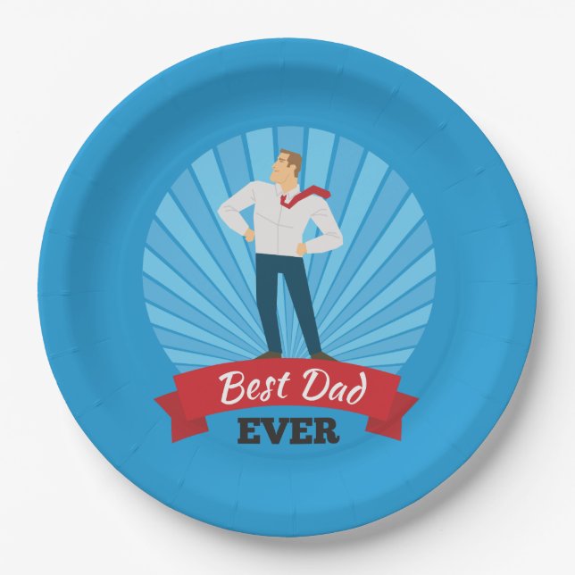 Best Dad Ever Happy Father's Day | Paper Plate (Front)