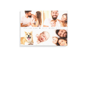 Best Dad Ever Heart Custom Photo collage Canvas Print