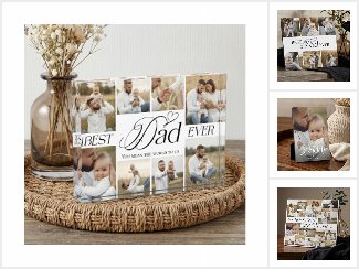 Best Dad Ever Heart Family Photo Collage Gifts