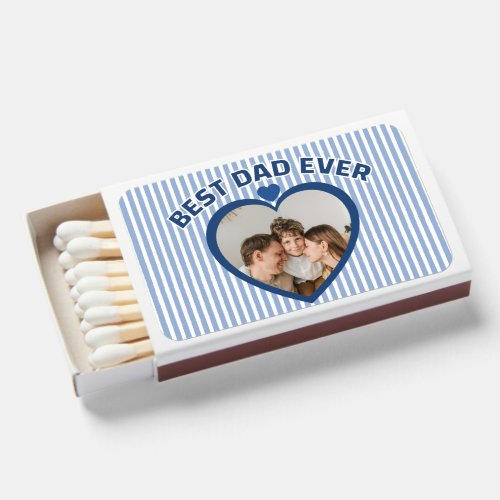 Best Dad Ever Heart Photo Card Minimalist Template Matchboxes