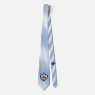 Best Dad Ever Heart Photo Minimalist Neck Tie