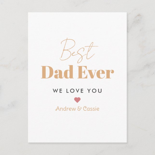 Best dad ever holiday postcard (Front)