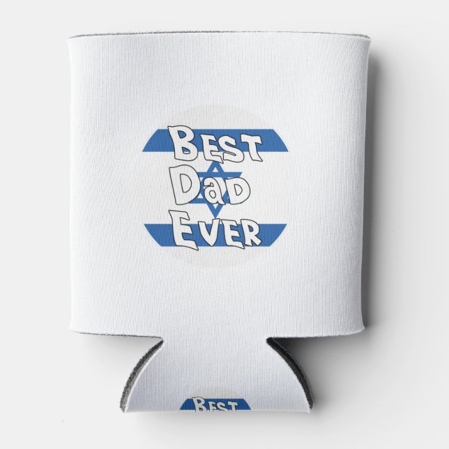 Best Dad Ever Israel Flag Can Cooler (Front)