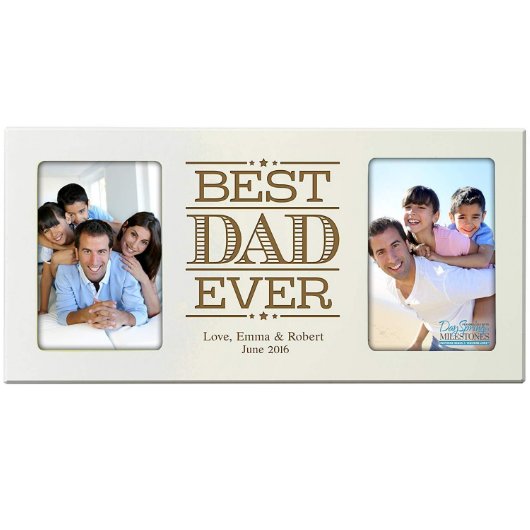 Best Dad Ever Ivory Elegant Picture Frame (Front)