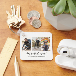 Best Dad Ever Keepsake Multi Photo Keychain