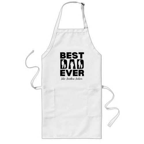  Best Dad Ever Kid Silhouette Personalized Long Apron