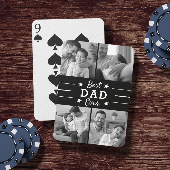 Best Dad Ever | Kids Photo Collage Poker Cards (Creator Uploaded)