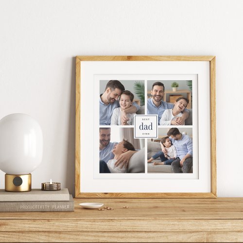 Best Dad Ever Kids Photo Collage Print