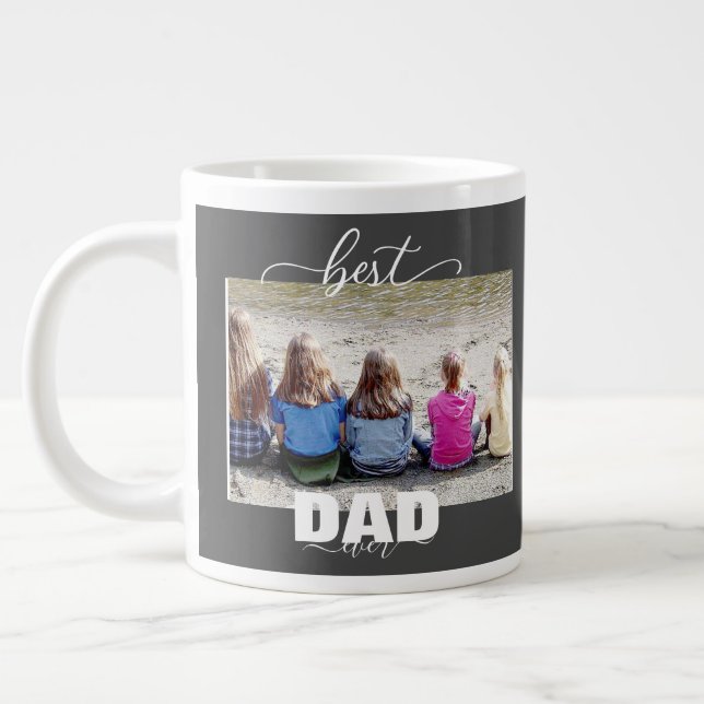 Best DAD Ever Kids Photo Father's Day  Giant Coffee Mug (Left)
