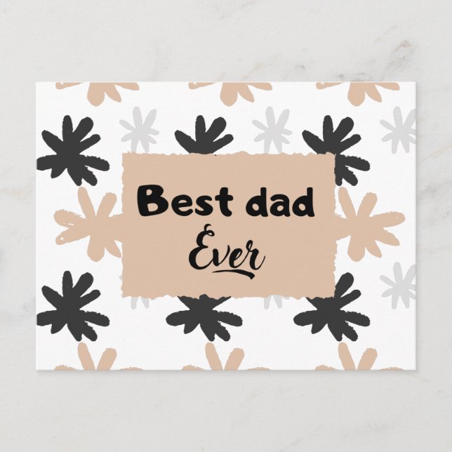 Best dad ever l Floral father's day Holiday Postcard (Front)