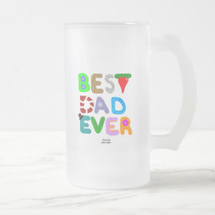 Best Dad Ever Large Frosted Glass Mug