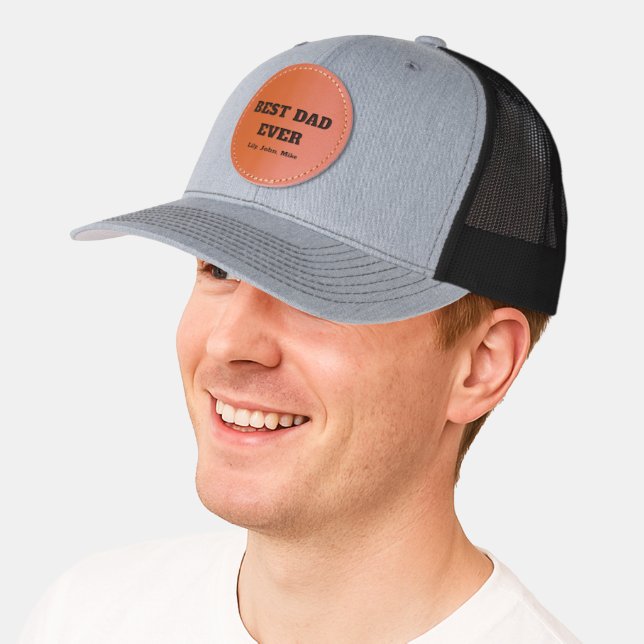 Best Dad Ever Leather Patch Cap (Male)