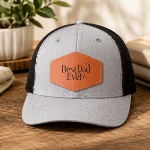Best Dad Ever Leather Patch Hat
