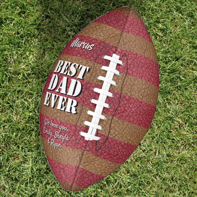 Best Dad Ever Leather Print Father`s Day Football (Creator Uploaded)